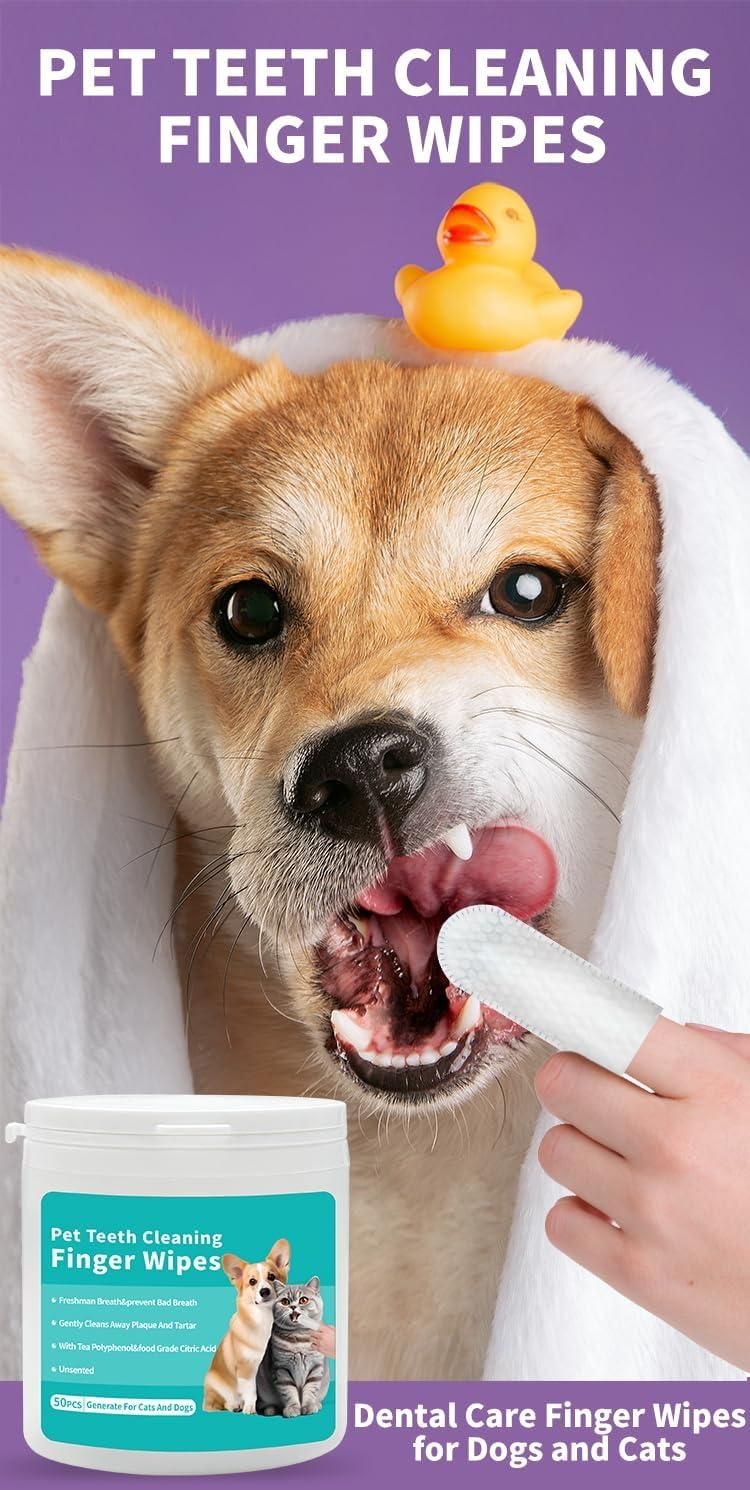 Gentle Dental Finger Wipes For Pets (Set of 50)🌟