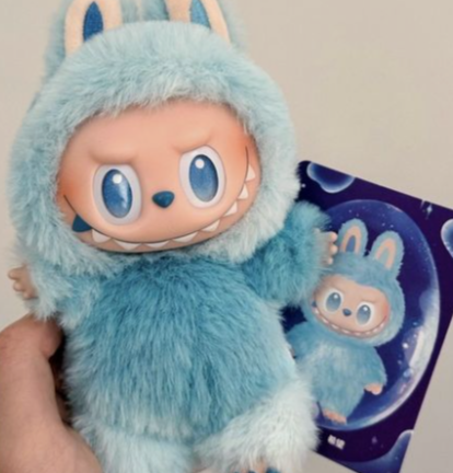 Cute Blue labubu named Hope is a collectible that comes with an authentic Limited Edition card